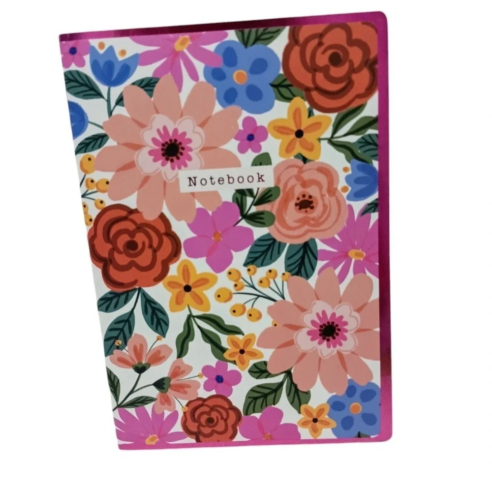 Tropical Notebook Journal Bright FLORAL Lined Soft Cover Cottagecore Stationary